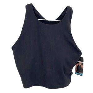 Avia Crop Sports bra.‎ Size Large A-C. Black. Removable pads. New with tags.